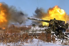 Российские артиллеристы-десантники уничтожили полевой склад ВСУ на берегу Днепра